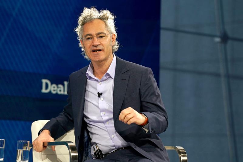 Alex Karp speaks during The New York Times' Dealbook Summit