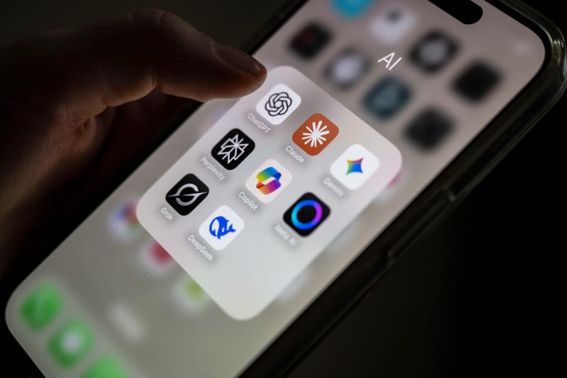 A phone that shows AI apps