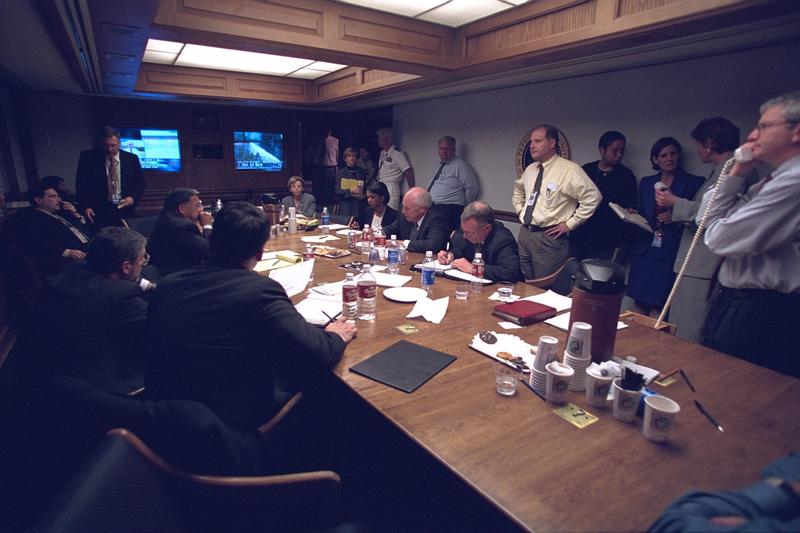 Vice President Dick Cheney and senior staff responded to the September 11 terrorist attacks in the Presidential Emergency Operations Center.