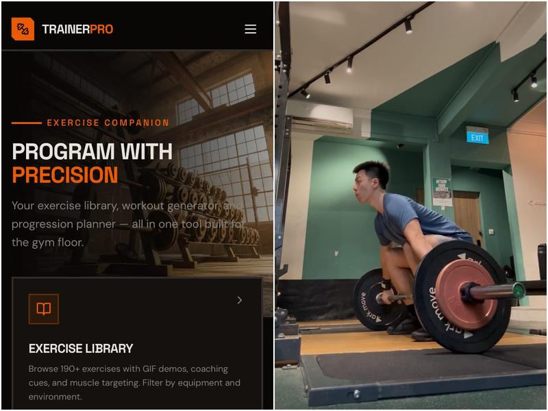 Vibe coded app and Chong Ming exercising