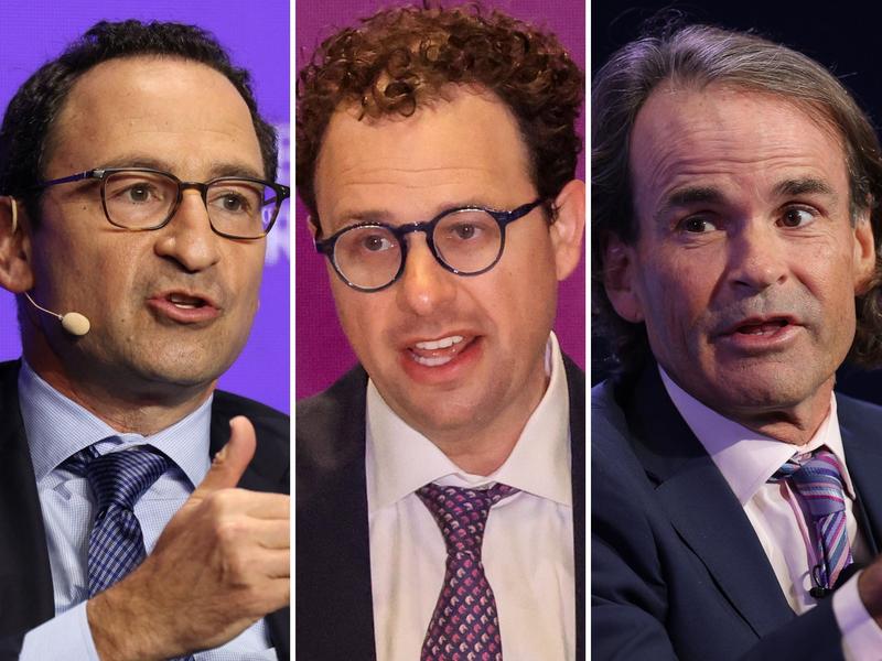 Jon Gray, Blackstone president, Dario Amodei, Anthropic CEO and Patrick Healy, CEO of Hellman & Friedman.