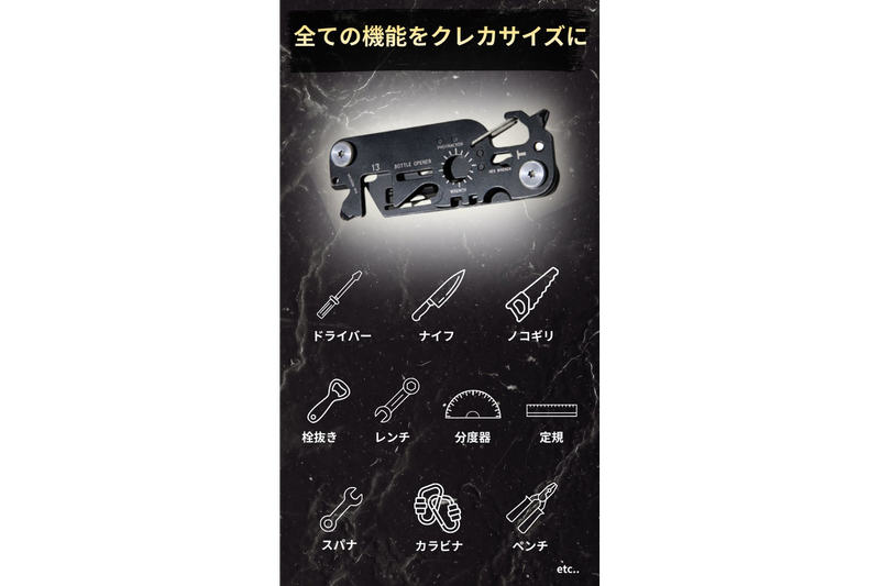 ポケットに入る工具箱。カード型マルチツールは20機能を89gに凝縮
