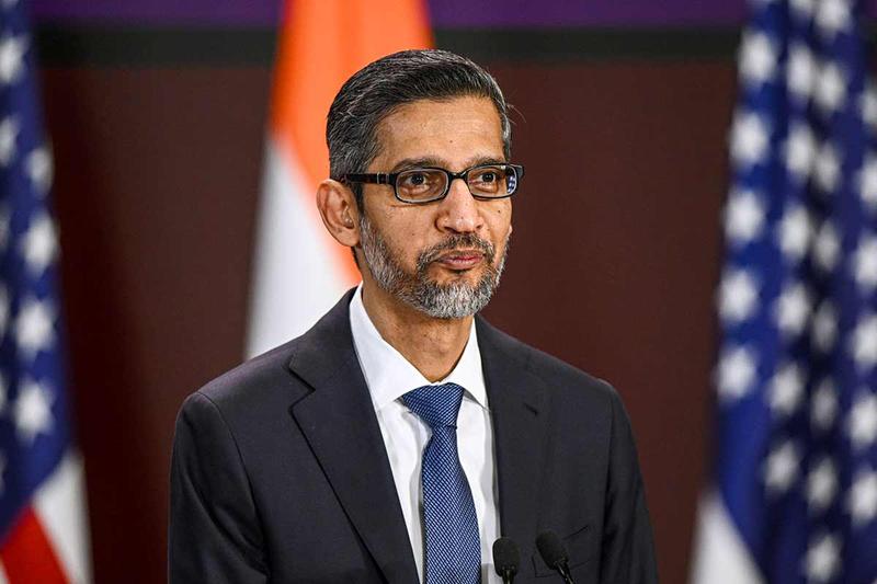 グーグル(Google)のスンダー・ピチャイ最高経営責任者(CEO)。