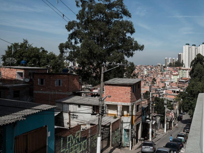 Slum homes in Paraisópolis, Brazil