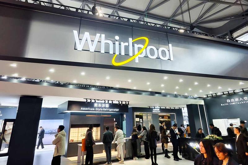 中国・上海の家電見本市に出展したワールプール(Whirlpool)のブース。