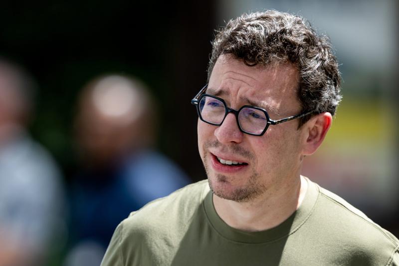 Luis von Ahn, co-founder and chief executive officer of Duolingo Inc., walks to lunch during the Allen & Co. Media and Technology Conference in Sun Valley, Idaho, US, on Wednesday, July 9, 2025.