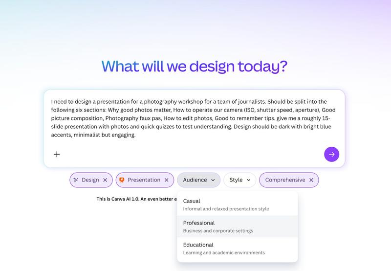 Canva's interface.