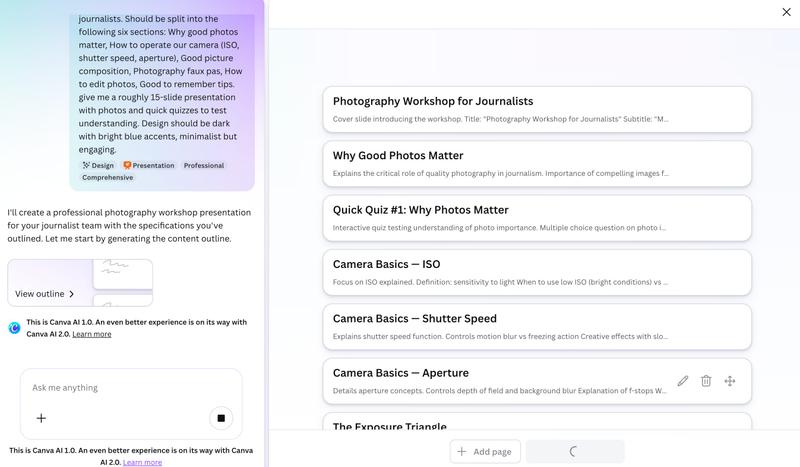 Canva interface.