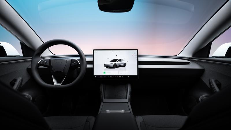 物理スイッチの少ないテスラ・モデル3のインテリア