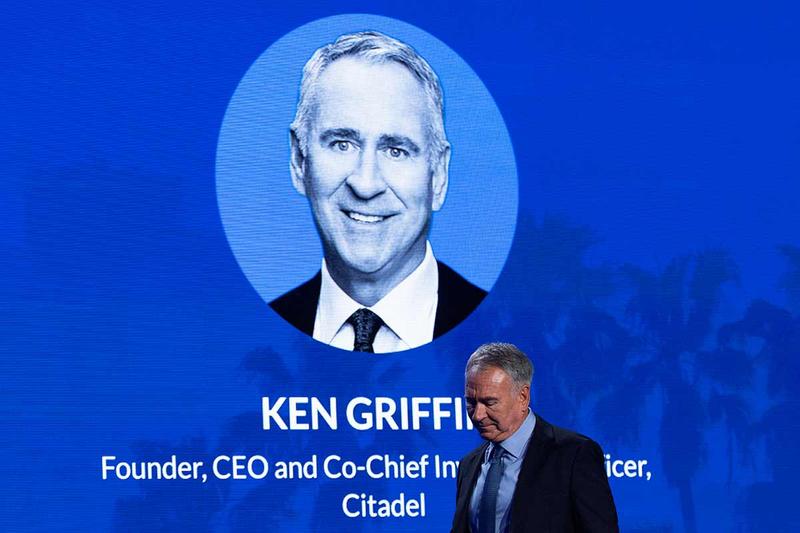 シタデル(Citadel)の創業者兼最高経営責任者(CEO)で資産家のケン・グリフィン氏。5月上旬の「ミルケン会議(Milken Institute Global Conference)2026」登壇時の撮影。