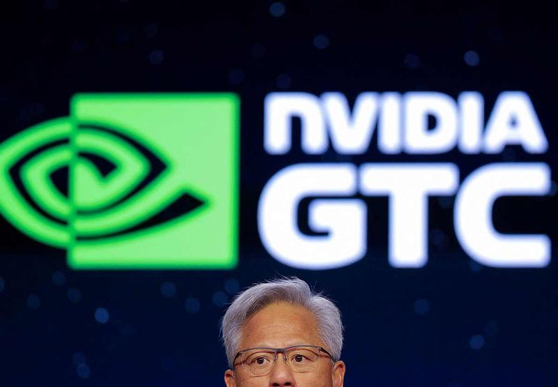 エヌビディア(Nvidia)のジェンスン・フアン最高経営責任者(CEO)。3月開催の年次カンファレンス「GTC 2026」にて撮影。