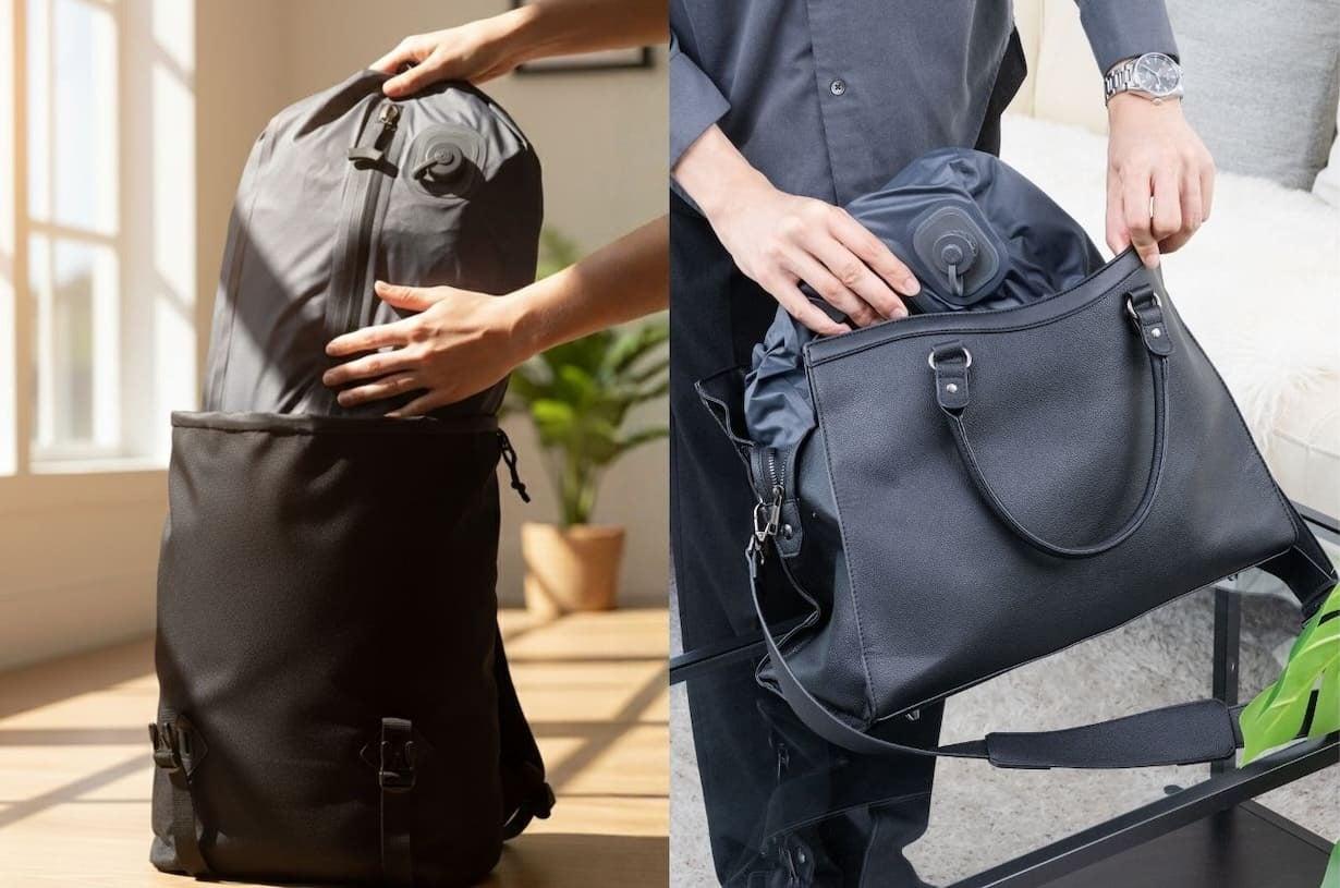ワンボタンで衣類が圧縮完了。「旅の荷造り」の未来を変える、ポンプ