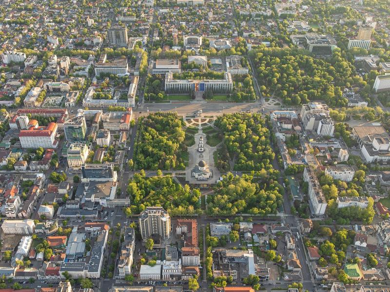 Aerial view of Chișinău, Moldova.