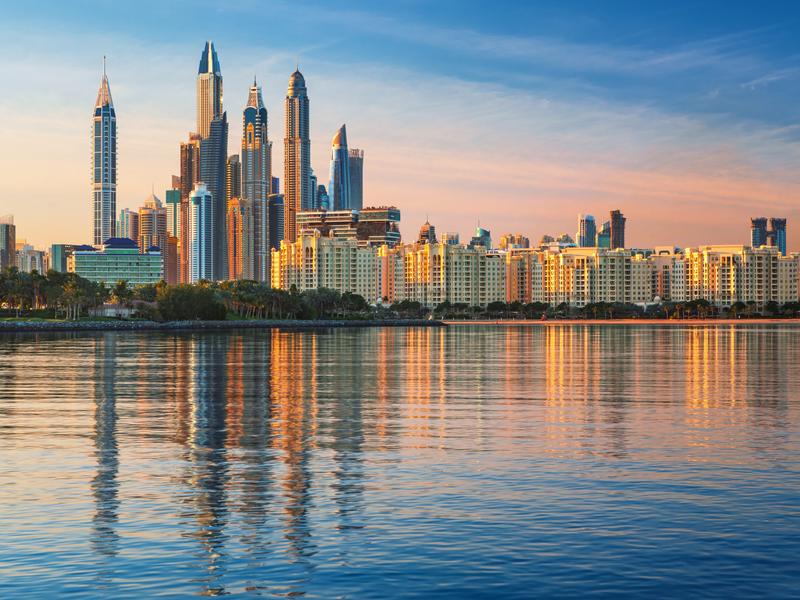 Buildings in Dubai, United Arab Emirates.