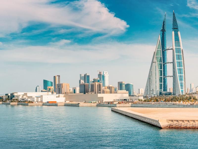 Buildings in Manama, Bahrain.