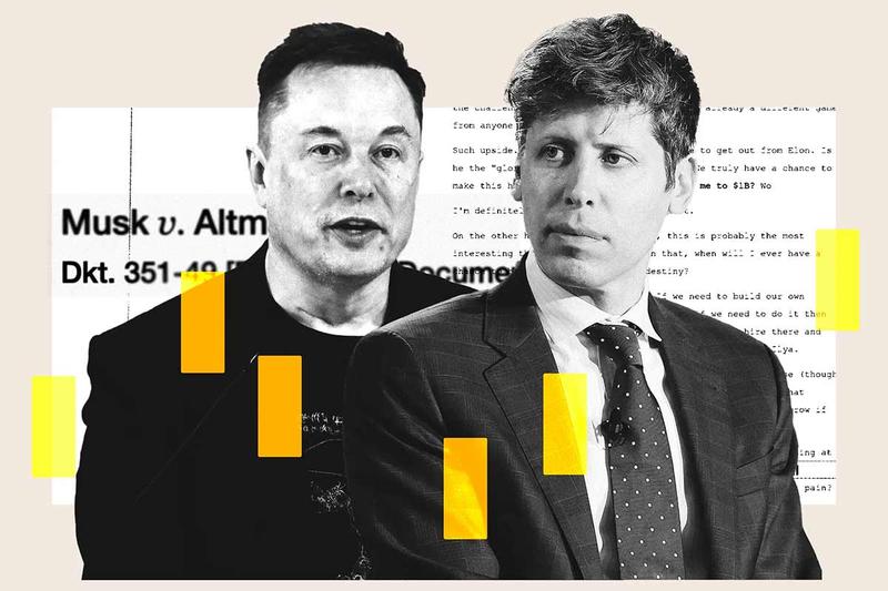 巨大IPO（新規株式公開）間近の宇宙開発企業スペースX（SpaceX）のイーロン・マスク氏と人工知能開発企業オープンAI（OpenAI）のサム・アルトマン氏。