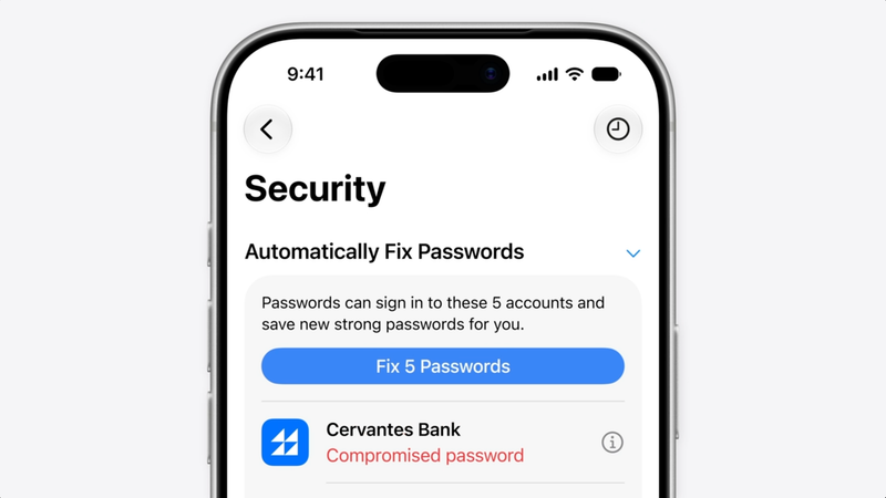 「パスワード」アプリにやってくる、「パスワード自動修正」機能