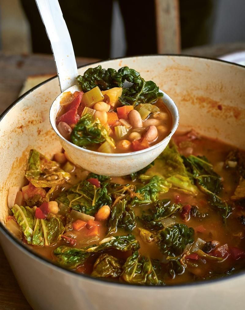 A ladle of soup.