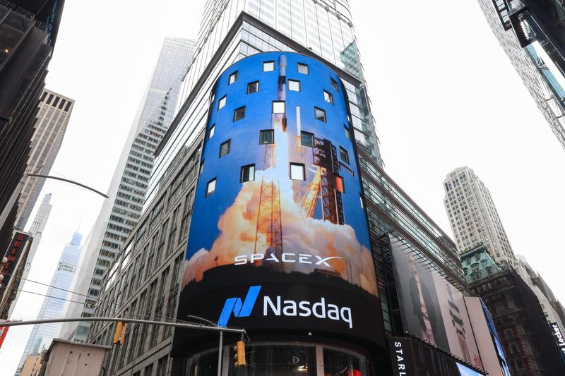 SpaceX image on Nasdaq