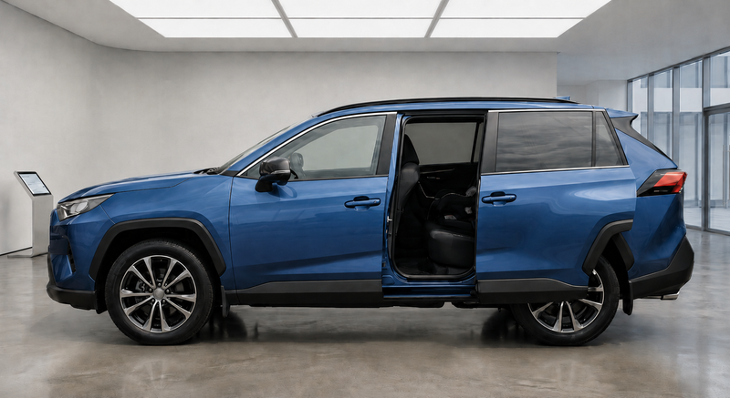 AIに生成させた、架空のスライドドア付きSUV。だが現実には、こんなにうまくはいかないだろう