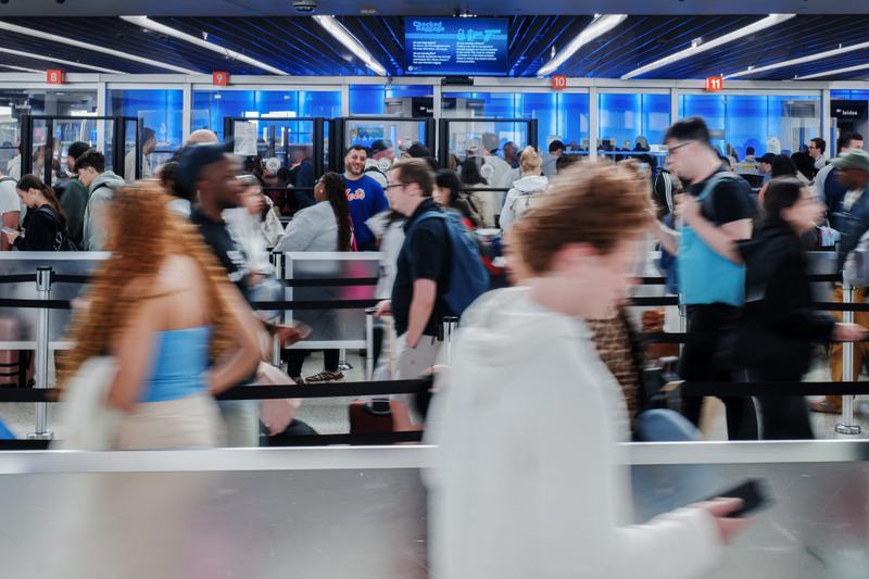 airline passengers at JFK.