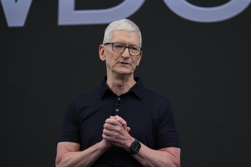 Apple CEO Tim Cook at his company's developer conference, June 2026