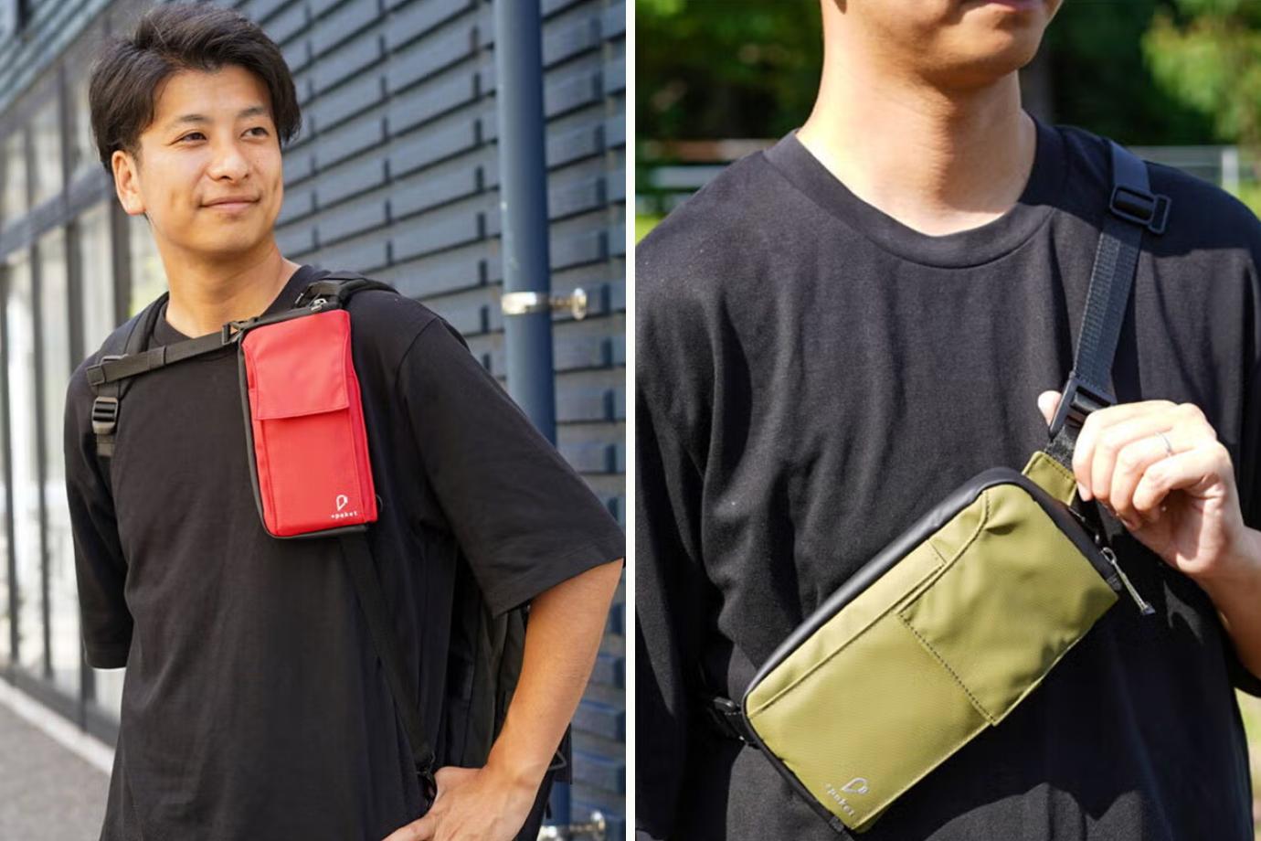 バッグ　ポーチ　コスメ　リュック　ネックレス リュックを下ろさず財布もスマホも。ミニバッグにもなる後付けポーチ
