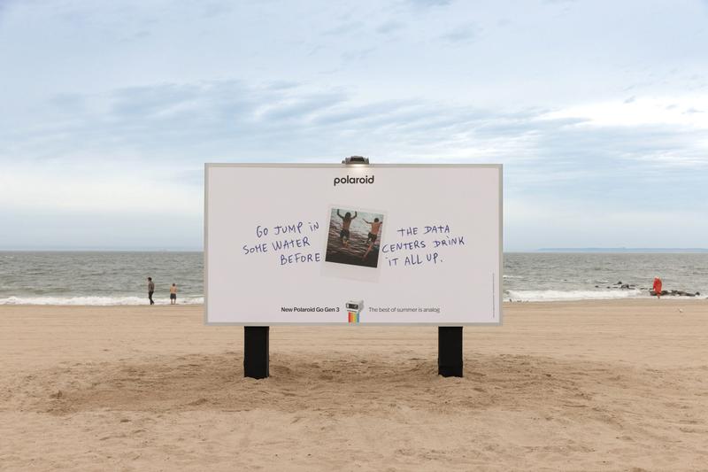 Polaroid's new billboard on Coney Island Beach in Brooklyn.