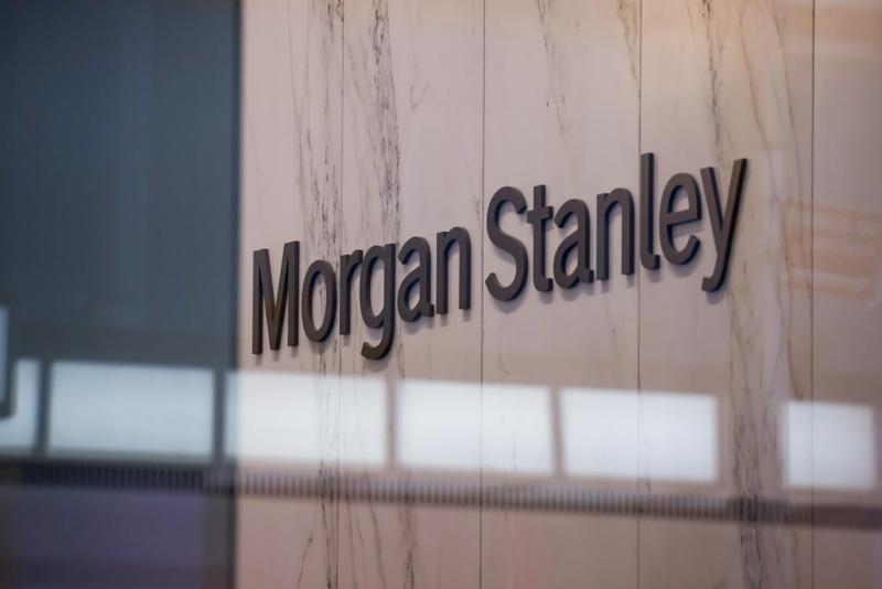 Signage at the Morgan Stanley headquarters in New York