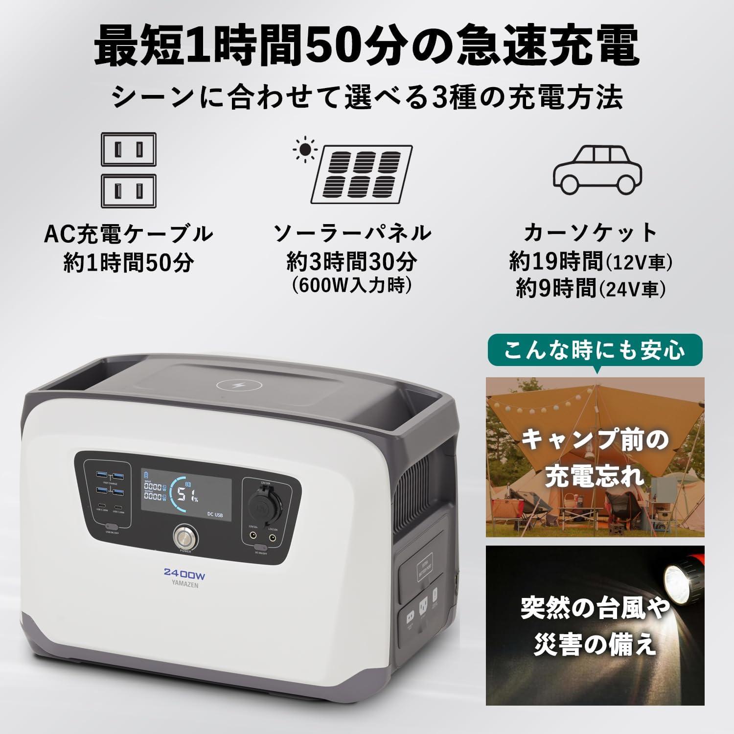 アウトドア・災害時の安心感が違う。家庭用家電を動かせるポタ電が過去
