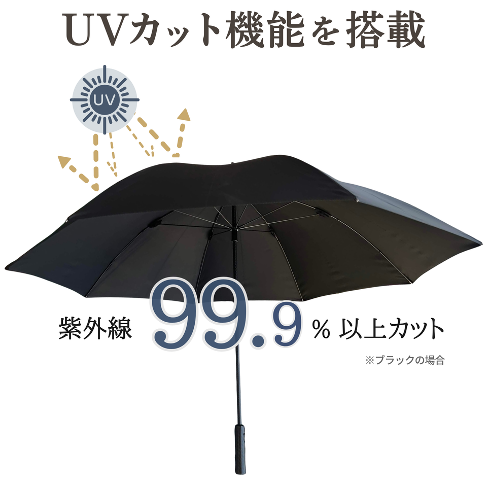 金属ほぼゼロのカーボン長傘。軽量高耐久で長く使えるから、実はコスパ