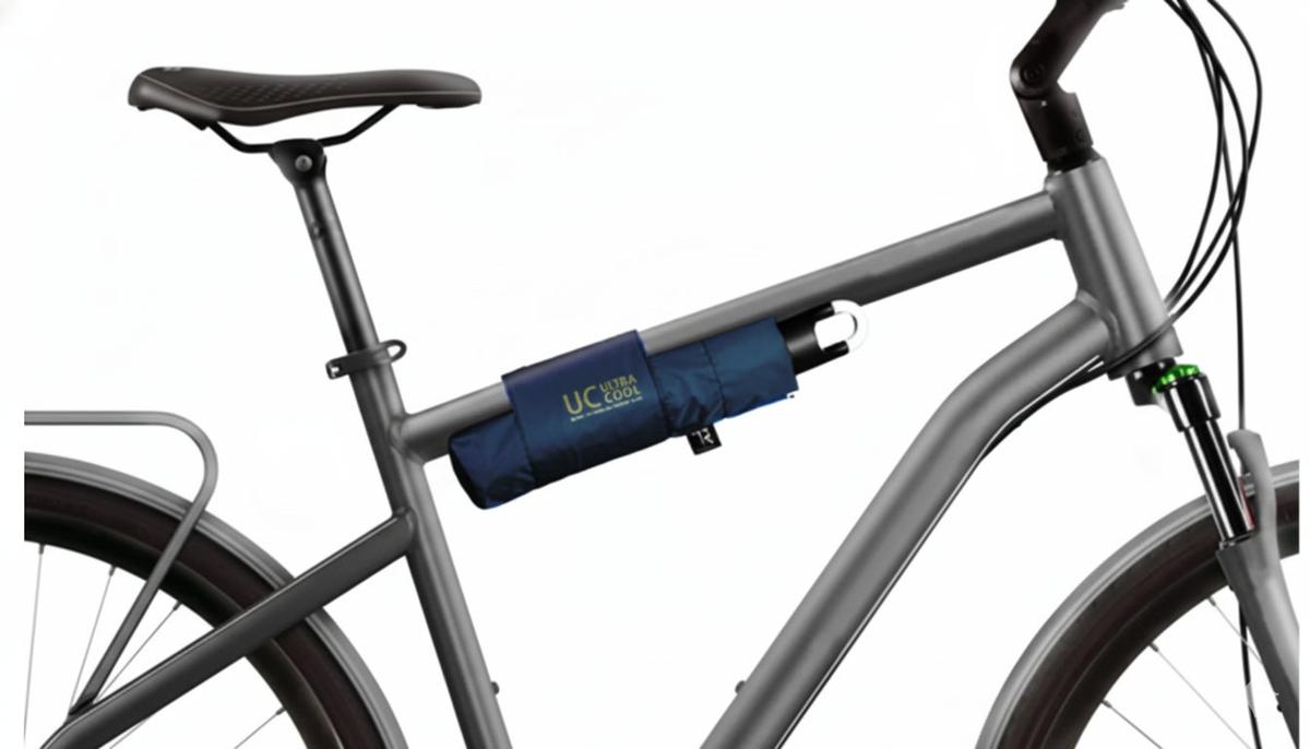 自転車にもベビーカーにも留まる常備傘。雨の日、猛暑日に活躍