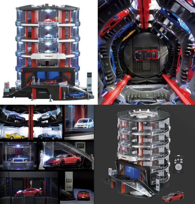 トミカ　まとめ売り　立体駐車場付き　TAKARATOMY 収納じゃなくて鑑賞。トミカの自動立体駐車場が異次元のかっこよさ見せ