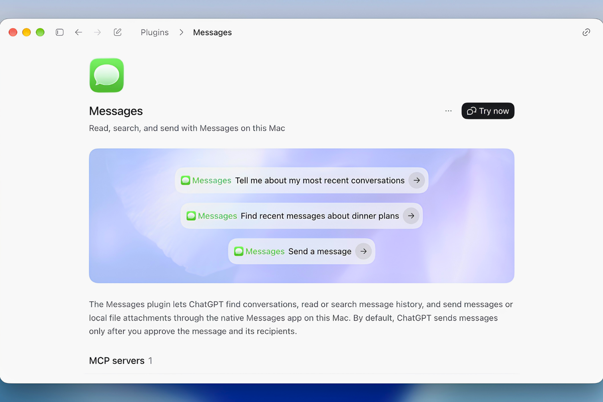 ChatGPTがiMessageに直接アクセス。返信の下書きから料金の値上げ調査までやってくれた