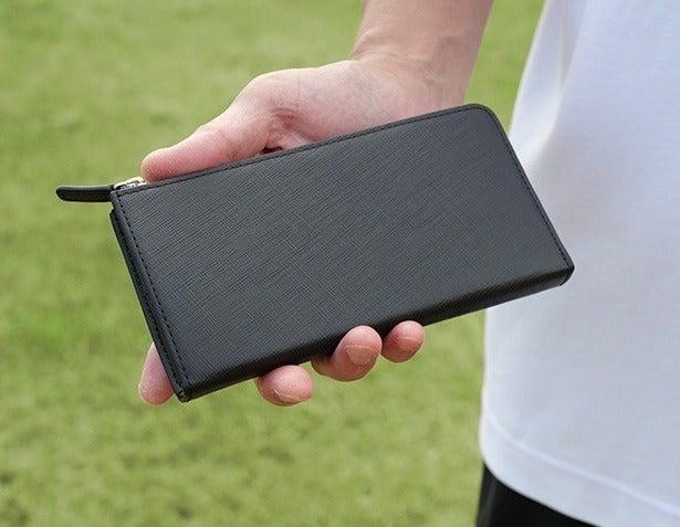 希少 MCM バイカラー 長財布 二つ折り財布 サフィアーノレザー BLACK 小さくしすぎた財布の戻り先。スマホサイズで薄さ17mm、サフィアーノ