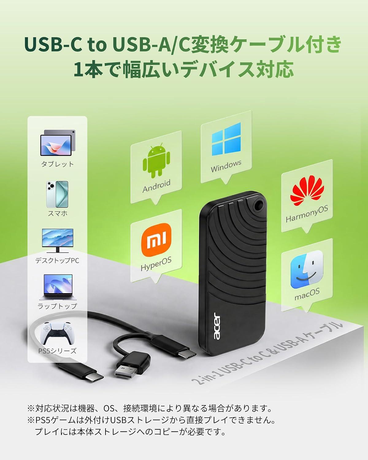 2TBでわずか27g。カバンが軽くなるAcerのSSDがセールに | ライフ
