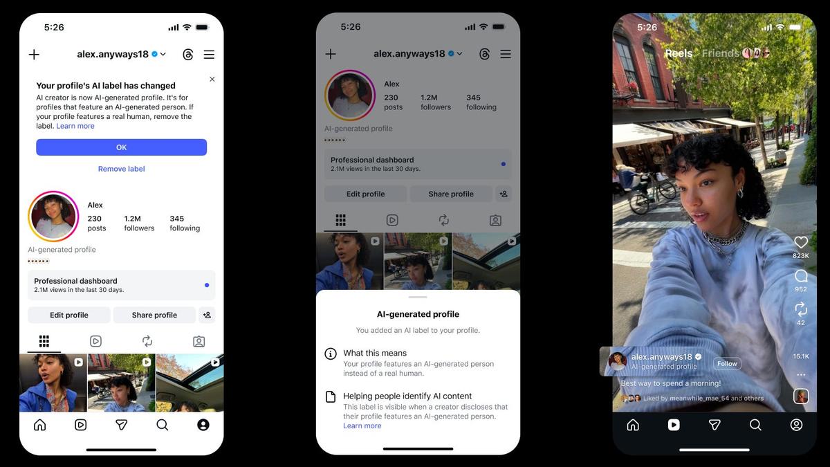インスタグラム、AIアカウントに「AI生成プロフィール」表示を要求。従わなければリーチを大幅に落とす