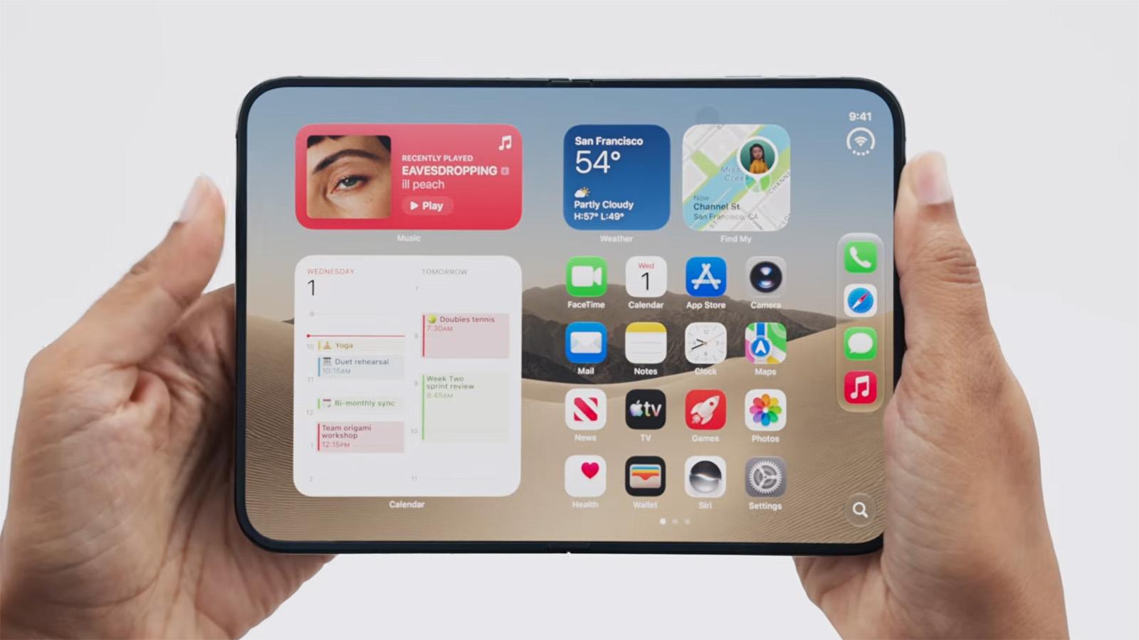 アップル初の折りたたみスマホ「iPhone Duo」は36万4800円から。Apple
