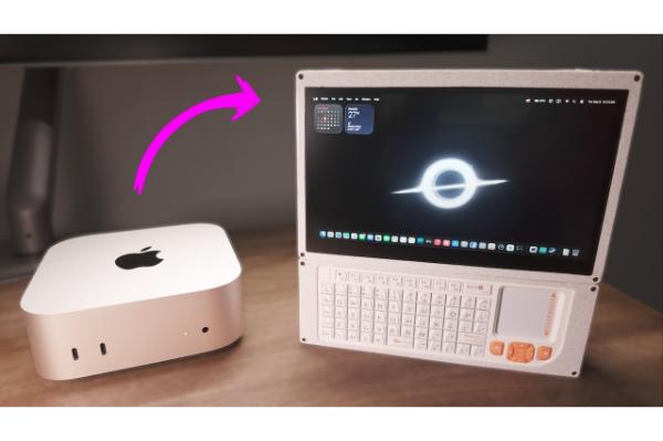 改造Mac miniと合体。 脱着キーボードやタッチ画面で機能を補完する