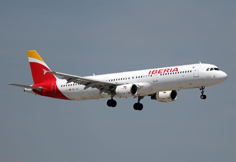 An Iberia Airbus A321-213.