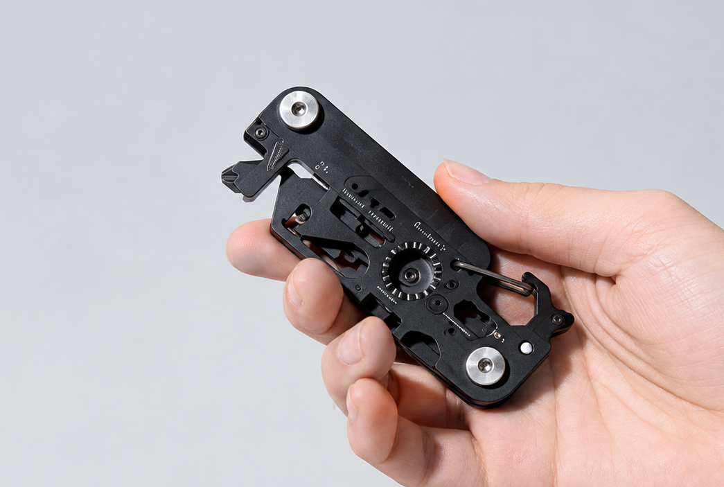 20機能がひとつになったカードサイズのマルチツール。これがあれば工具箱はもういらない