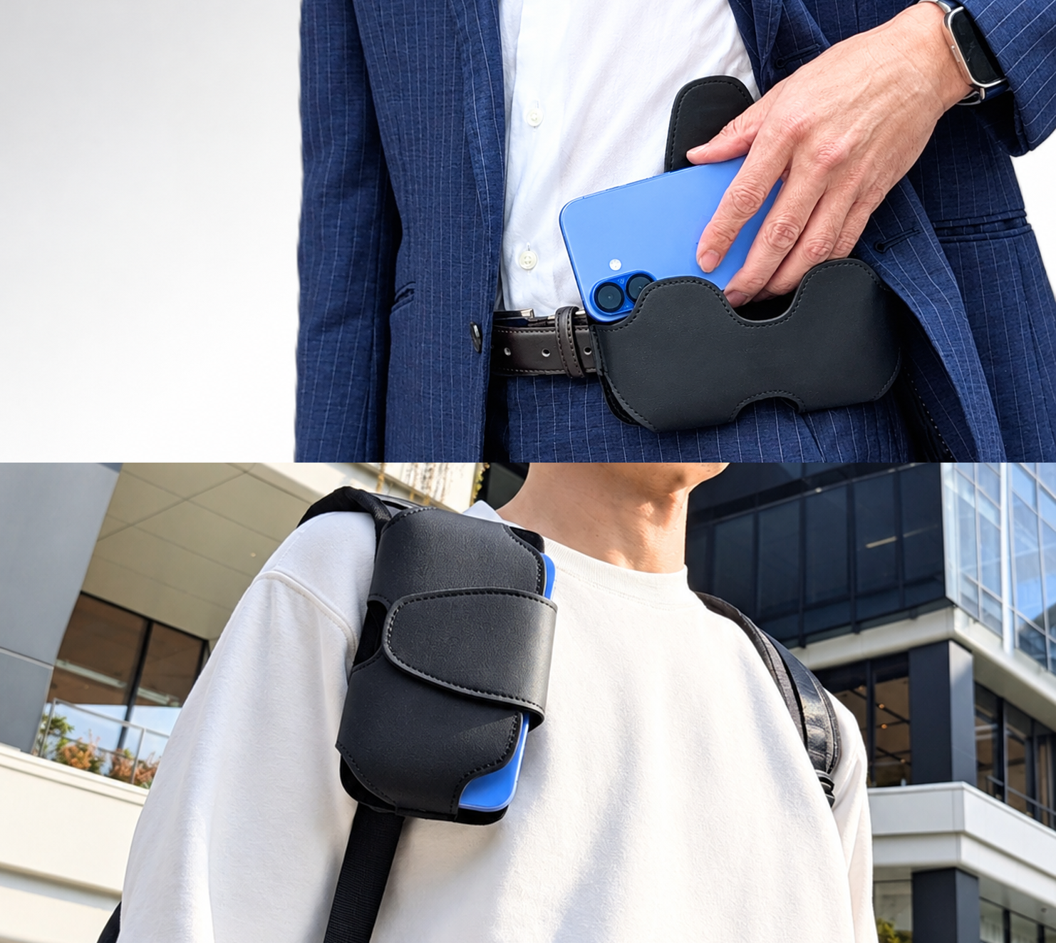 これを差し込むだけでスマホ専用の収納ポケットを新設できます