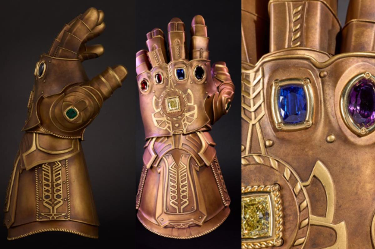 39億円で購入されたレプリカ。天然宝石がハメ込まれたインフィニティ・ガントレットが競売へ