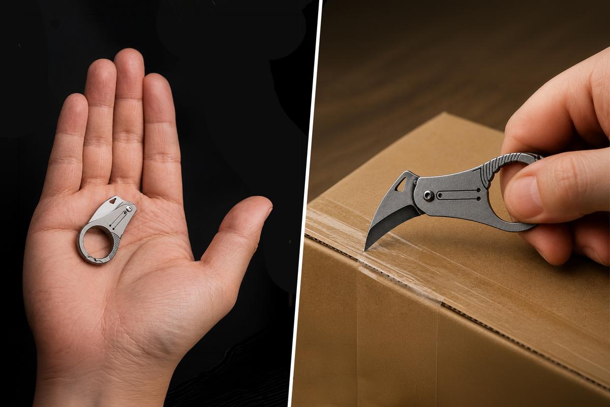荷物の開封から、キャンプのロープまで。鷹の爪から生まれた、チタンボディのミニナイフ