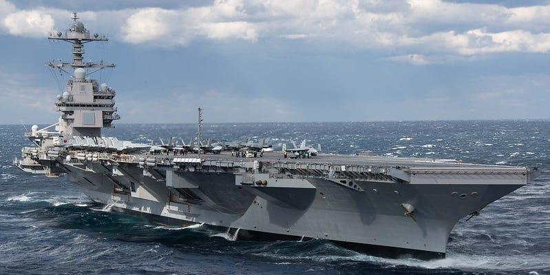 総工費約1兆9000億円の米最新空母「ジェラルド・R・フォード」が大西洋