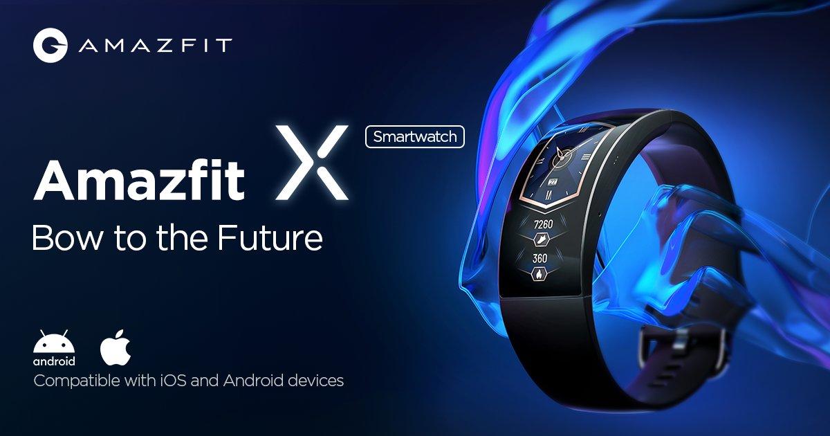 92度の曲面ディスプレイを持つ腕輪型スマートウォッチ「Amazfit X