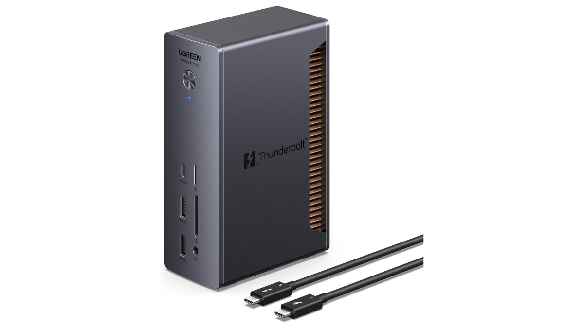 机の配線はこれ一つで大丈夫。Thunderbolt 5対応のUGREEN Revodokが34