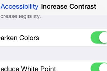iOS 7.1の画面が明るすぎるなら、コントラストの設定を変更するべし