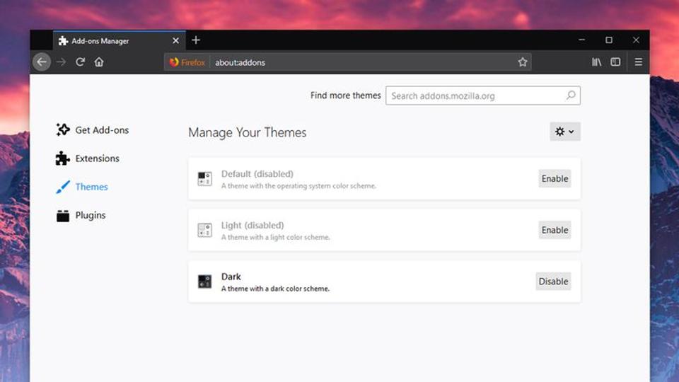 Mozilla Firefoxダークモード
