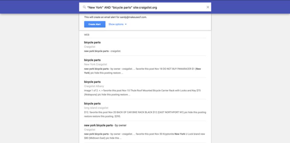 Googleアラートのオプション画面